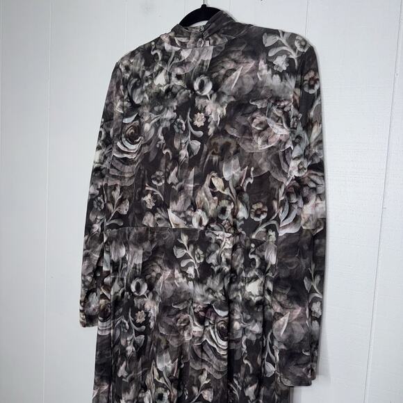 Soft Surroundings Women’s Naima Floral Midi Dress Gray Size XL - Picture 5 of 7